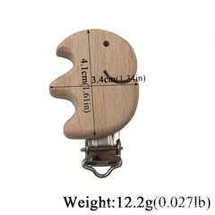 Beech Animal Pacifier Clip Wooden Baby Pacifier Clip