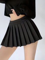 Elastic Waist Pleated Skirts for Tennis Golf Sports Short Skirts