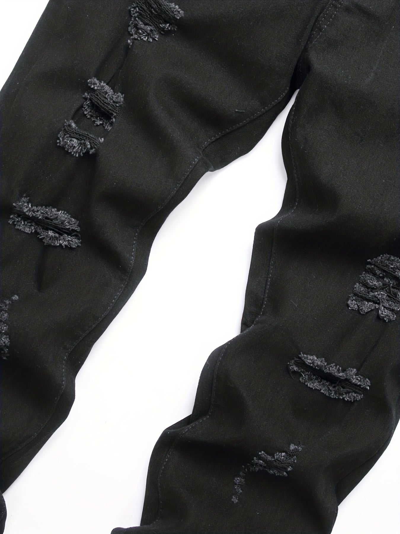 Slim Fit Ripped Jeans Men's Casual Street Style Medium Stretch Denim Pants
