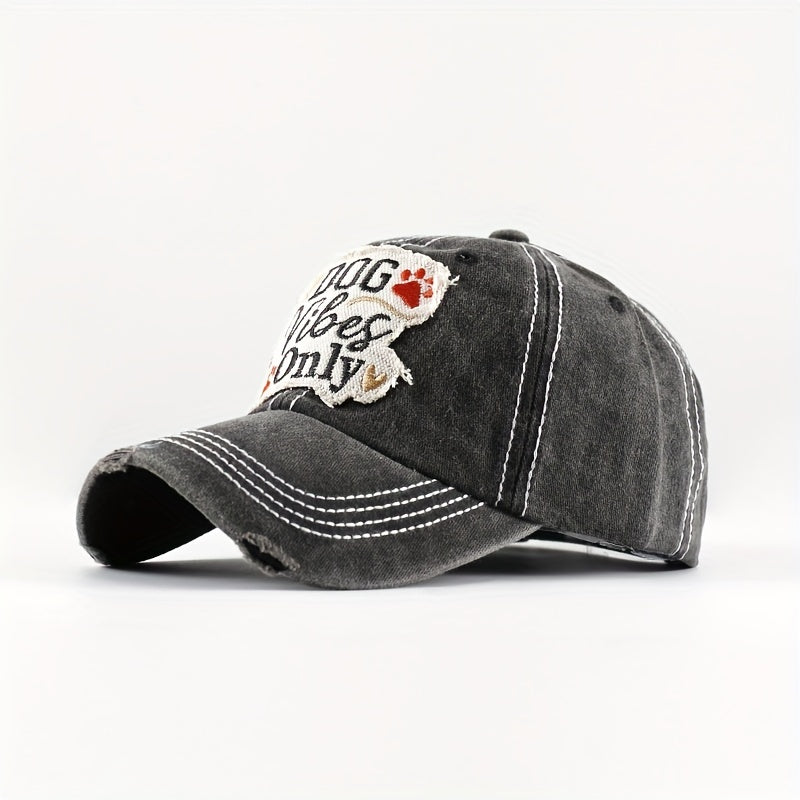 Embroidered Baseball Cap Washed Denim Sun Hat Male Peaked Cap