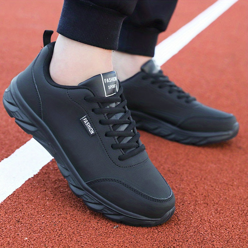 Waterproof Faux Leather Low Top Sneakers for Women