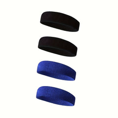 4pcs Sweat Wicking Towel Headbands for Men Stylish Nylon Yoga & Fitness Bands