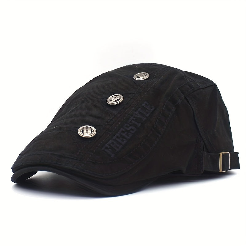 Adjustable Summer Casual Mens Peaked Cap with Letter Embroidery