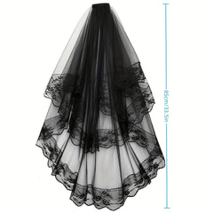Double Layer Lace Veil for Women - Elegant Wedding Accessory