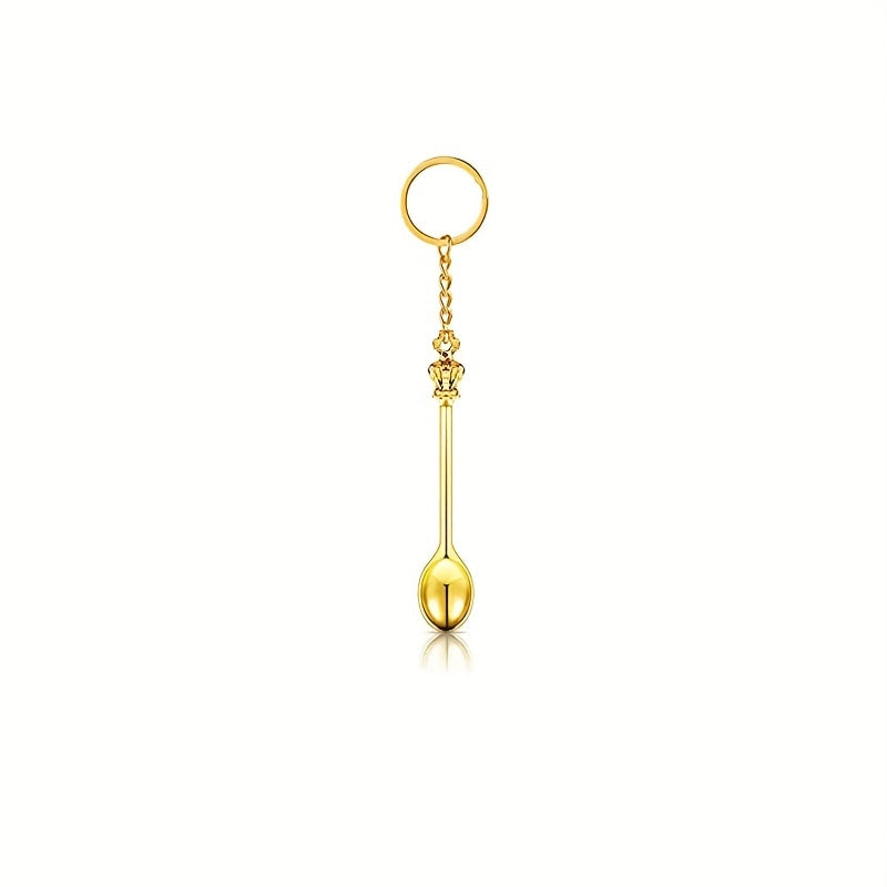 Mini Crown Keychain Tea Spoon Pendant Keyring