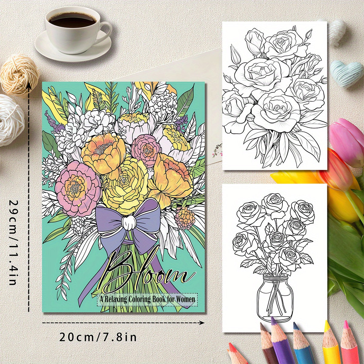Flower Painting Coloring Book Perfect Gift for Adults Various Festivals