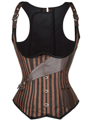 Striped Lace Up Shaping Tops Waist Trainer Tummy Control