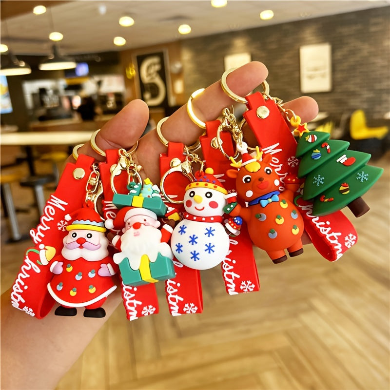 Santa Claus Christmas Tree Pendant Keychain Gift