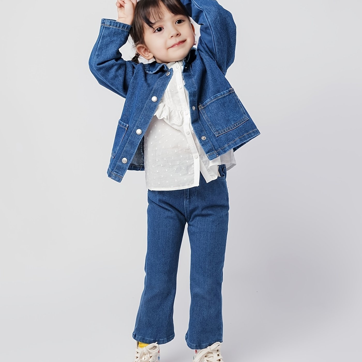 MARC&JANIE Girls Spring Jeans Baby Toddler Girls Flared Trousers