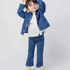 MARC&JANIE Girls Spring Jeans Baby Toddler Girls Flared Trousers
