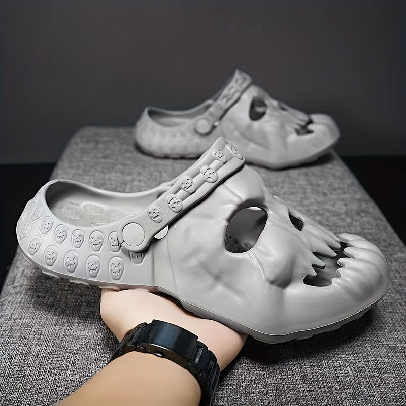 Men's Skull Clog Slides Casual Slippers