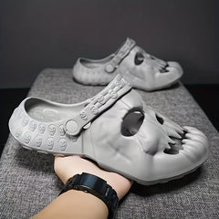 Men's Skull Clog Slides Casual Slippers