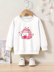 OERYUI Milk Panda Graphic Sweatshirt Comfy Pullover Kids Clothes