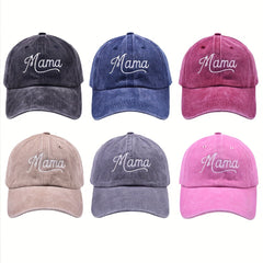 Mama Embroidery Baseball Cap Distressed Sports Hat For Women