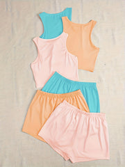3-Piece Pajama Set Tank Top & Shorts