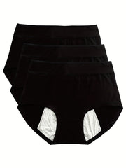 3pcs Period Panties Comfy Full Coverange Anti Leak Women's Lingerie
