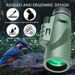 40X60 High Power Monocular Telescope With Smartphone Holder & Tripod
