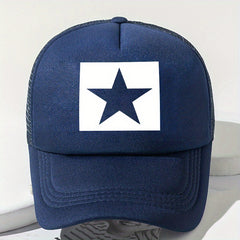 Pentagram Print Baseball Cap Mesh Trucker Hat Adjustable Lightweight Sun Hat
