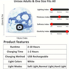 2pcs USB Rechargeable LED Cap Tie Dyed Hat