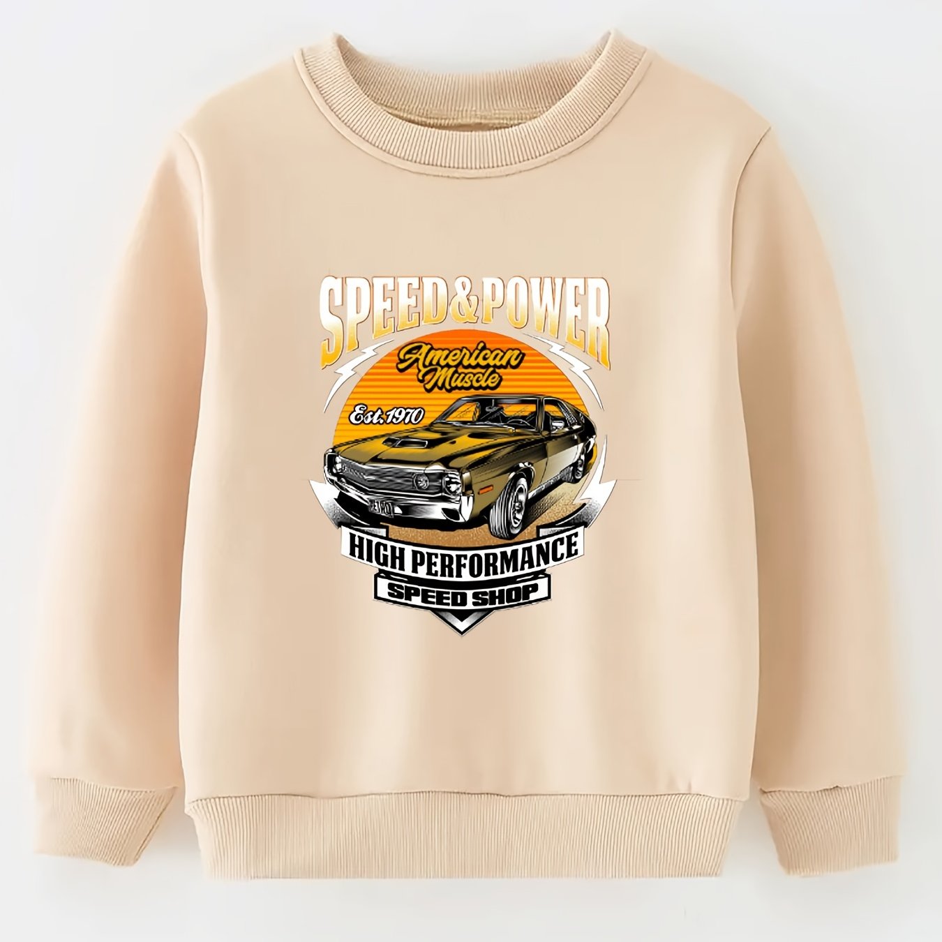 Boy's Shark Truck Print Sweatshirt for Spring