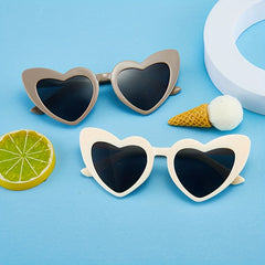 Girls Heart Shaped Outdoor Sunglasses UV Protection