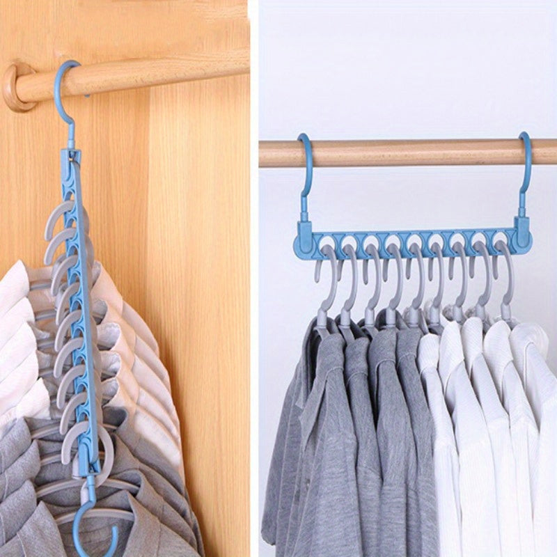 2pcs Nine Holes Magic Clothes Hanger Multifunctional Wardrobe Storage Hanger