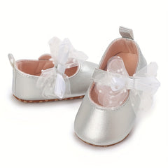 Bowknot Ballet Flat Shoes For Baby Girls Lightweight Non slip Walking Shoes