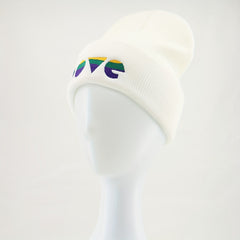 LGBT Love Rainbow Embroidered Beanie Knit Skull Cap Warm Hat
