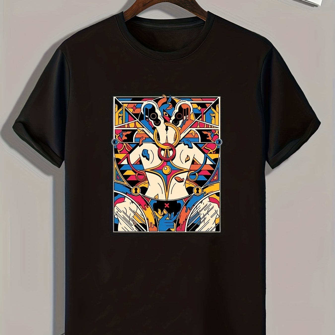 Abstract Painting Print Men's Graphic T-shirt for Summer
