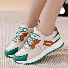 Breathable Mesh Sneakers Low Top Lace Up Women's Colorblock Shoes