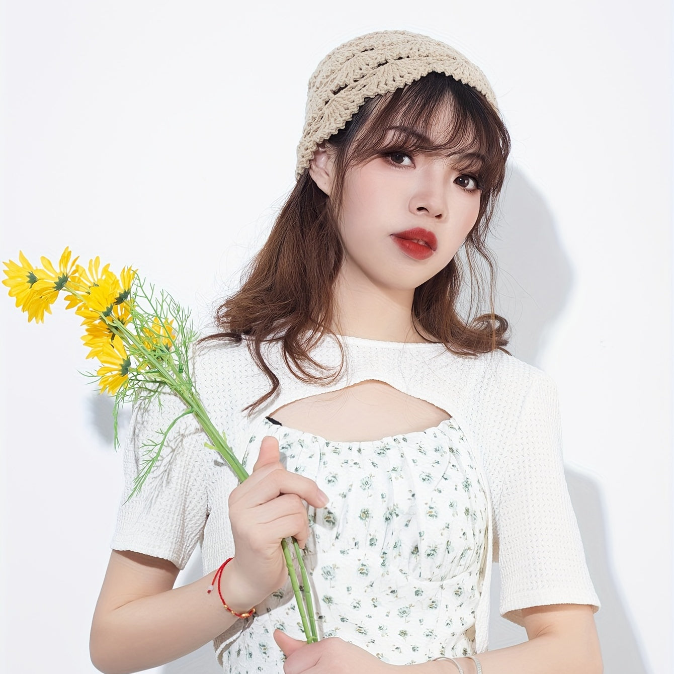 Classic Crochet Khaki Beanie Casual Elastic Knit Hat