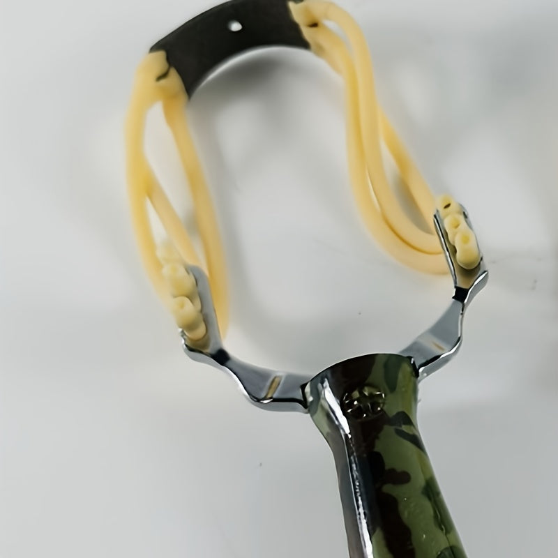 Wood Grain Zinc Alloy Slingshot for Practice and Outdoor Fun Play