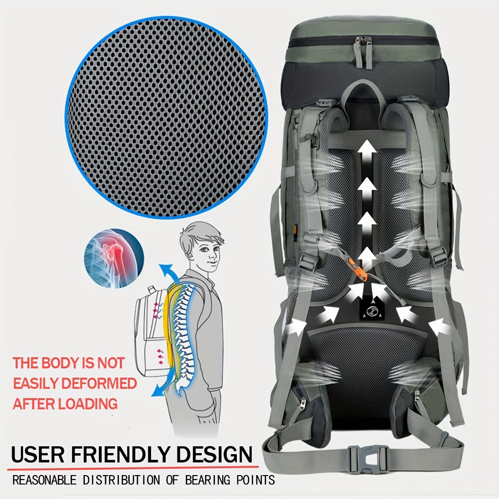 Outdoor Hiking Travel Backpack With Rain Cover Sports Mountaineering Bag
