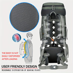 Outdoor Hiking Travel Backpack With Rain Cover Sports Mountaineering Bag