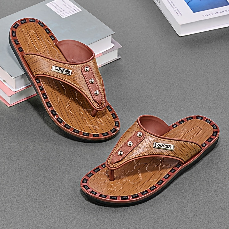 Men's Thong Sandals Non Slip Flip flops Shoes Toe Post Slides