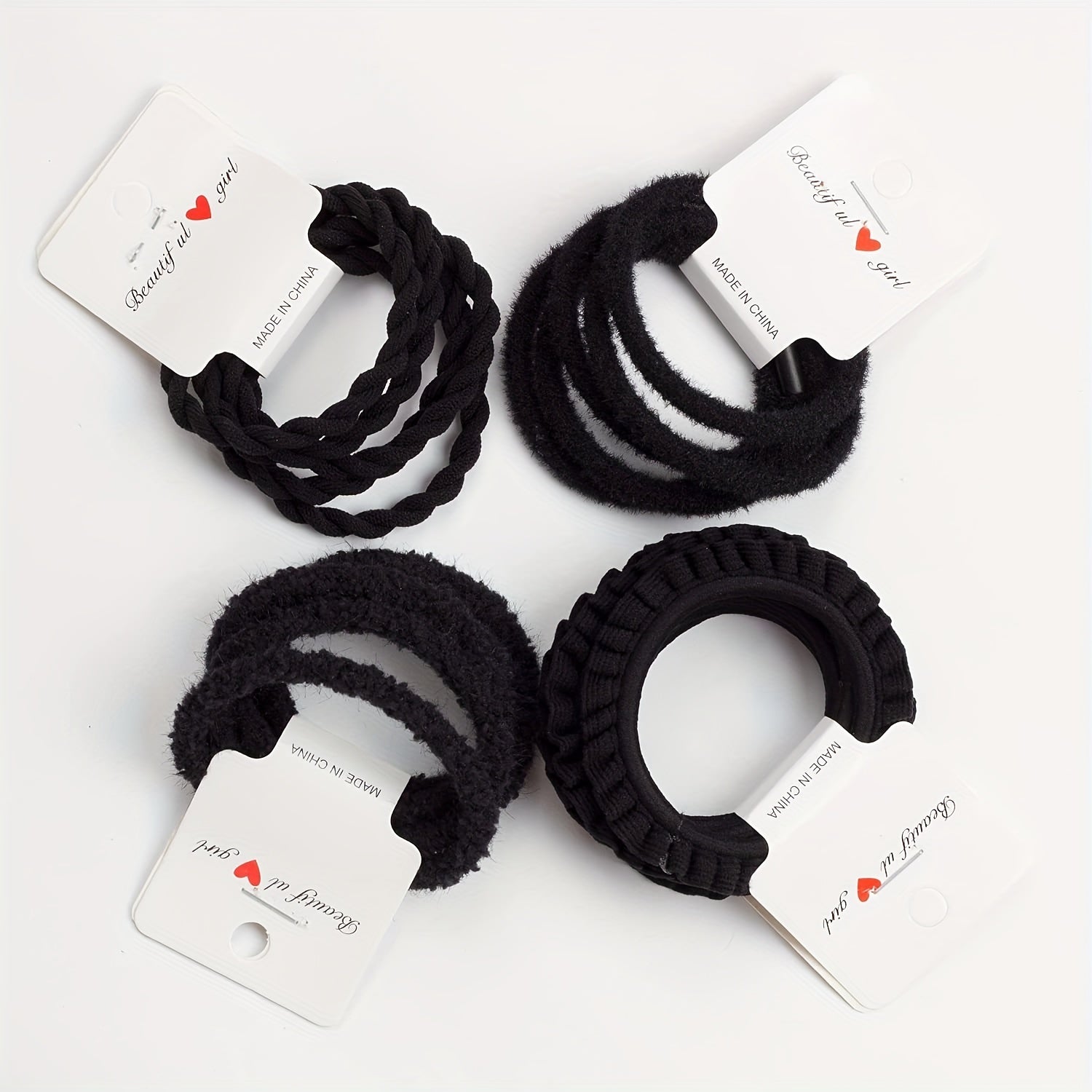 40pcs Sweet Hair Tie Braided Hair Ring Ruffles Hair Ring Soft Bracelet