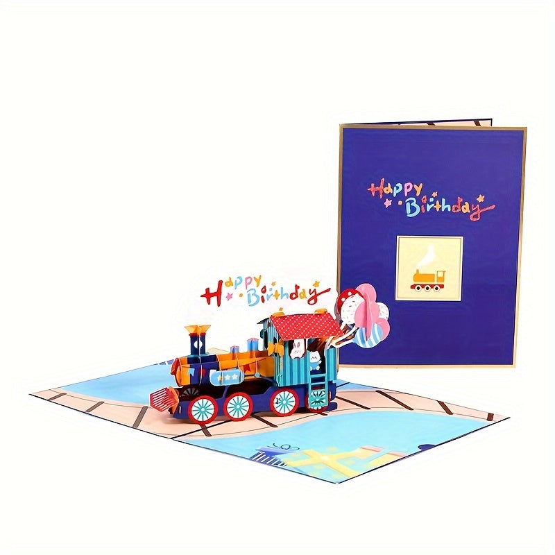 3D Birthday Train Greeting Card - Creative Birthday Gift