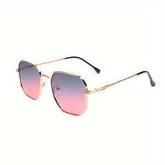 Metal Geometric Frame Sunglasses Vintage Hollow Temple UV400