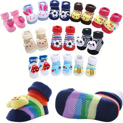 3Pairs Baby Girls Cartoon 3D Doll Socks
