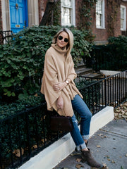 High Neck Bat Sleeve Sweater
