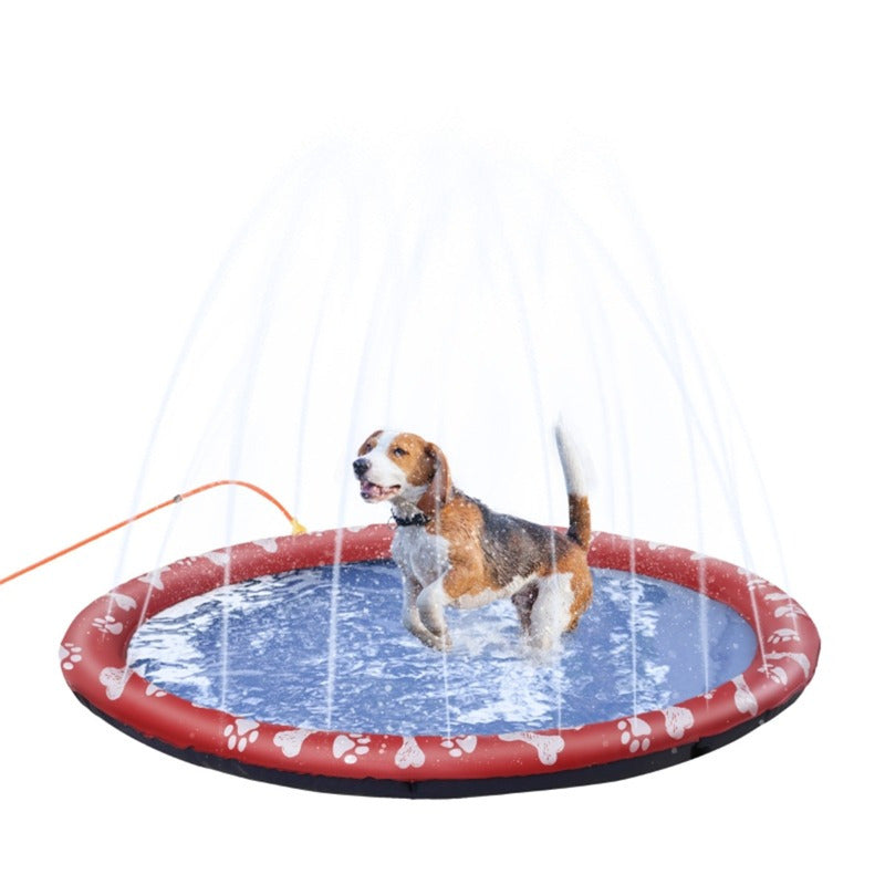Pet Splash Sprinkler Pad for Dogs & Cats, Paw Print Design