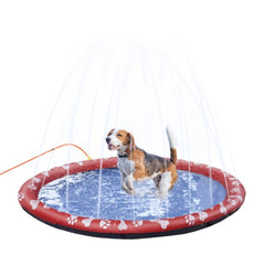 Pet Splash Sprinkler Pad for Dogs & Cats, Paw Print Design