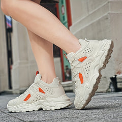 Men's Faux Leather Chunky Sneakers For Gym