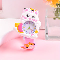 Girls Analog Watch Soft Pastel Pink Yellow Quartz Movement