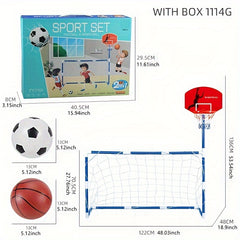 2 in 1 Football Goal & Basketball Frame Toy for Kids
