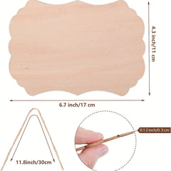 10pcs Wood Crafts Blanks DIY Hanging Decorations for Halloween & Christmas