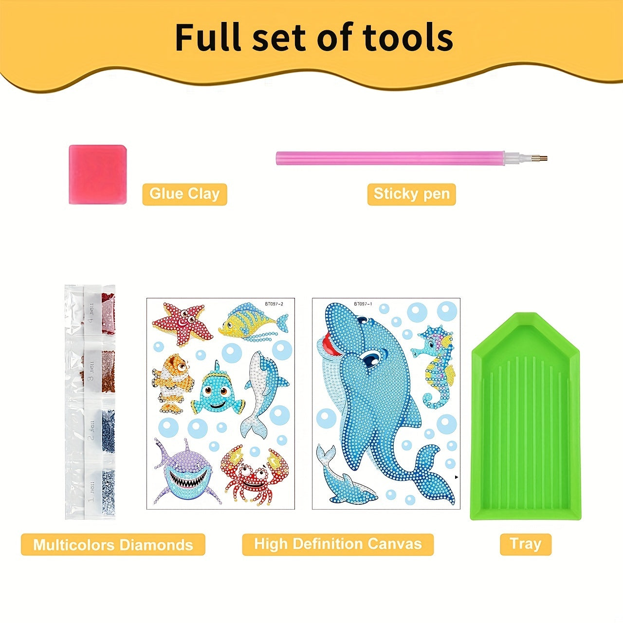 5D Fluorescent Dolphin Diamond Painting Kit - DIY Mosaic Craft for Kids & Adults