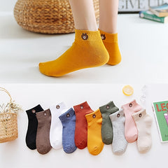 10 Pairs Teddy Bear Ankle Socks Low Cut Women's Stockings Hosiery