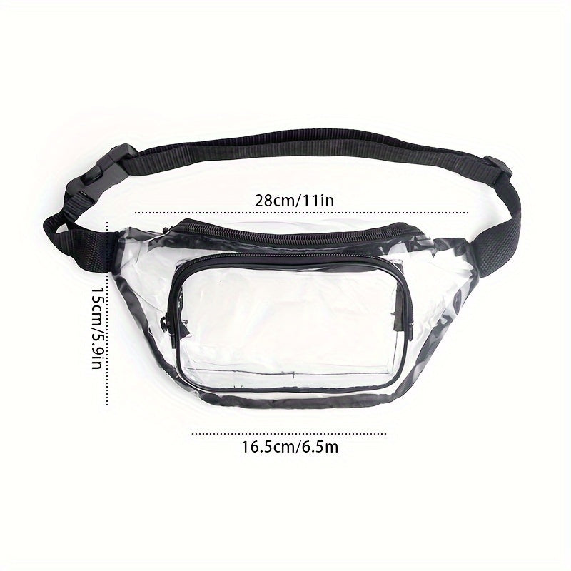 Transparent PVC Waist Bag for Outdoor Travel and Commute