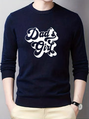 Dad's Girl Knitted Sweater Men's Crew Neck Pullover for Fall Winter
